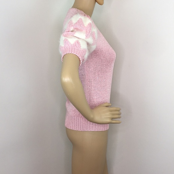 Vintage Pink Puffy Sleeve Sweater - Picture 2 of 7